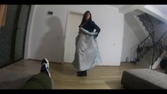 MilfyCalla: MilfyCalla - трах в рот, игра со спермой во время ношения горячего длинного пуховика и шлюховатая одежда 254 - превью