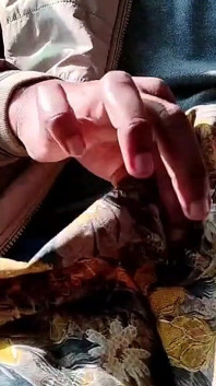 78 Satin Handjob - Dick Head Rub and Cum on Satin Silky Yellow Suit of Stepsister