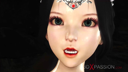 3dxpassion: Sexo quente! Bela jovem rainha é fodida com força por um...