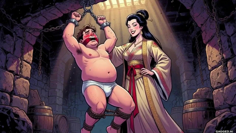 Gagged AI Cartoons: Versklavt für die prinzessin