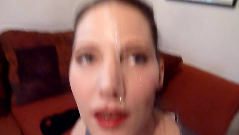 Viktoria Goo: Cumslut - facialized sin una advertencia!