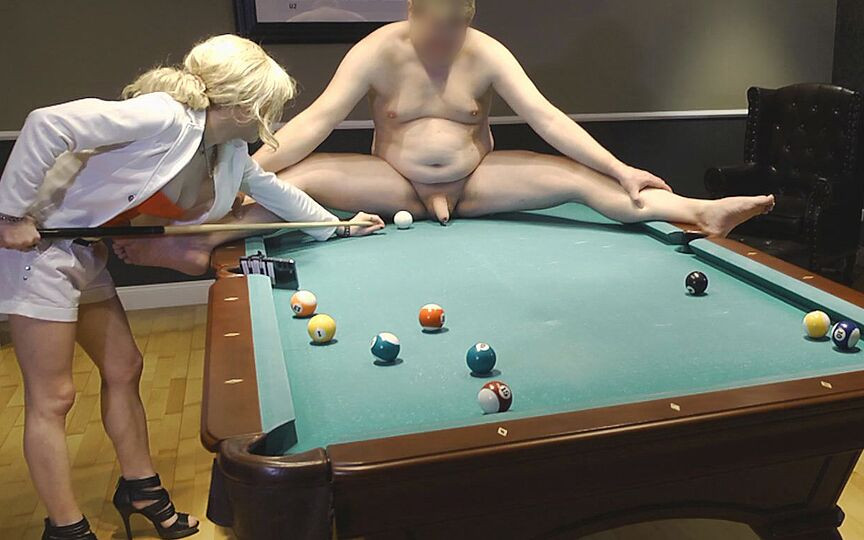 Kinky and Pervers Pool Game! Guy Dominated by Tranny Girl!