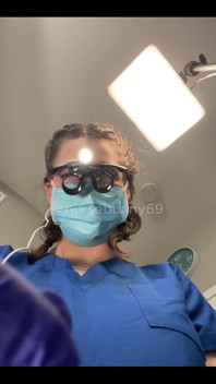 POV Dental Cavity and Filling No Numbing Loupes Blue Gloves and Scrubsnurse
