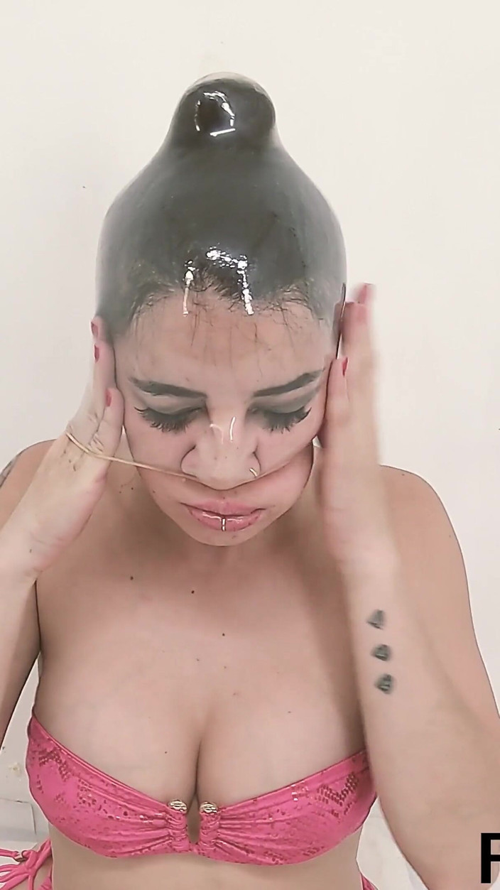 Fucked fetish: POV kamera zábavná dechová hra na kondom výzva masturbace