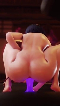 Sarah Rides Raiden Shogun Dildo All the Way in Genshin Impact 3D Hentai