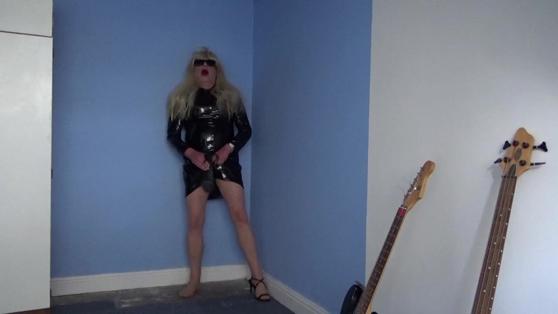 Leather Kirsten: Pvc Dress High Heels and Nothing Else!