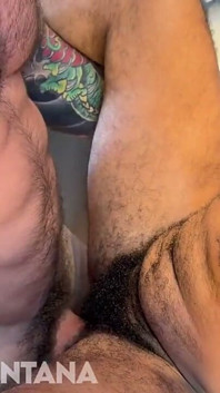 Looks Like a Hairy Guy - Under the Briefs a Wet Hairy Cunt with a Big Clit