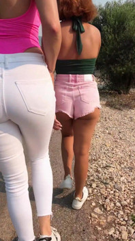 Wetting Jeans on a Bare Foot Hike Together