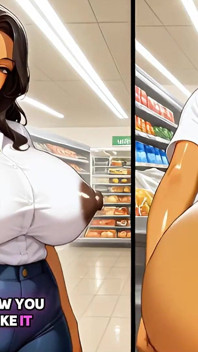 Cuban MILF Cashier with Big Tits Fucked Hard by Customer - Uncensored Hentai - Ai