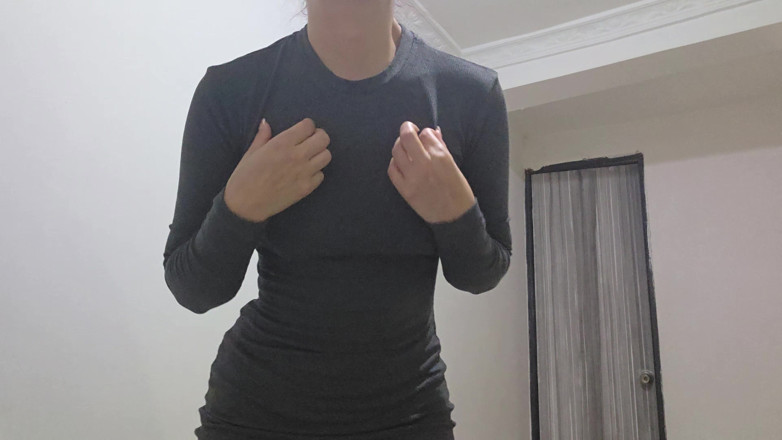 alexia twerk videos: Evde try-on haul gri elbise uydurma ve şekillendirme seansı