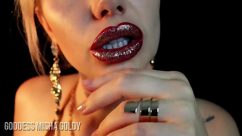 Goddess Misha Goldy: Lips addiction training! Become totally brain washed! Goon &amp; jerk 2