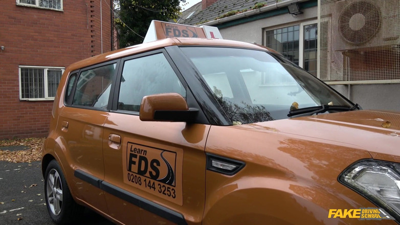 Fake Driving School: Fake Driving School - Gorgeous Redhead Ella Hughes Begs Examiner for...