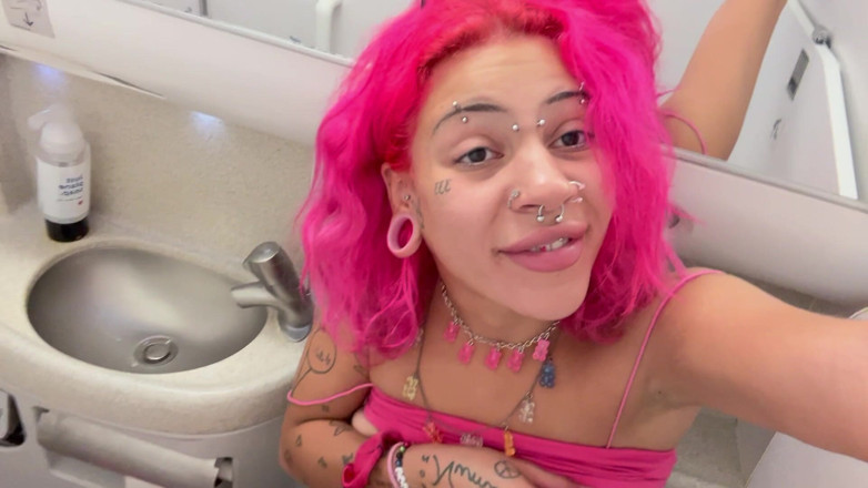Nali Marie: Airplane Squirting Masturbation Bathroom Mile High Teen Slut