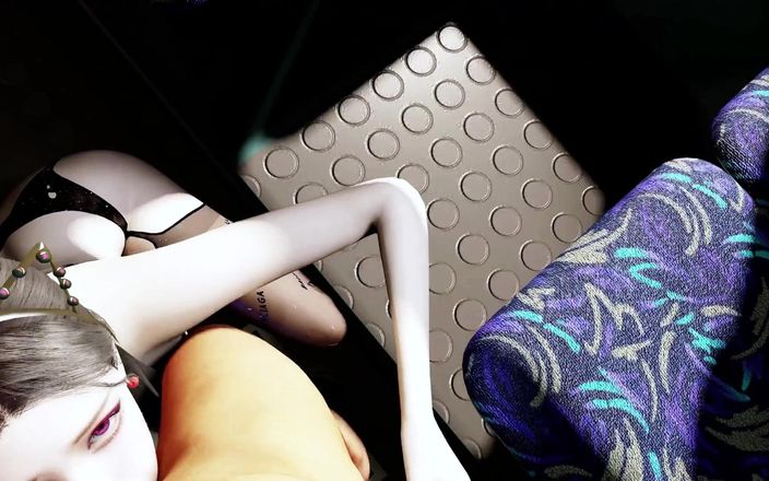 Soi Hentai: Групповой секс с телочкой с большими сиськами в ночном поезде - 3D анимация V581