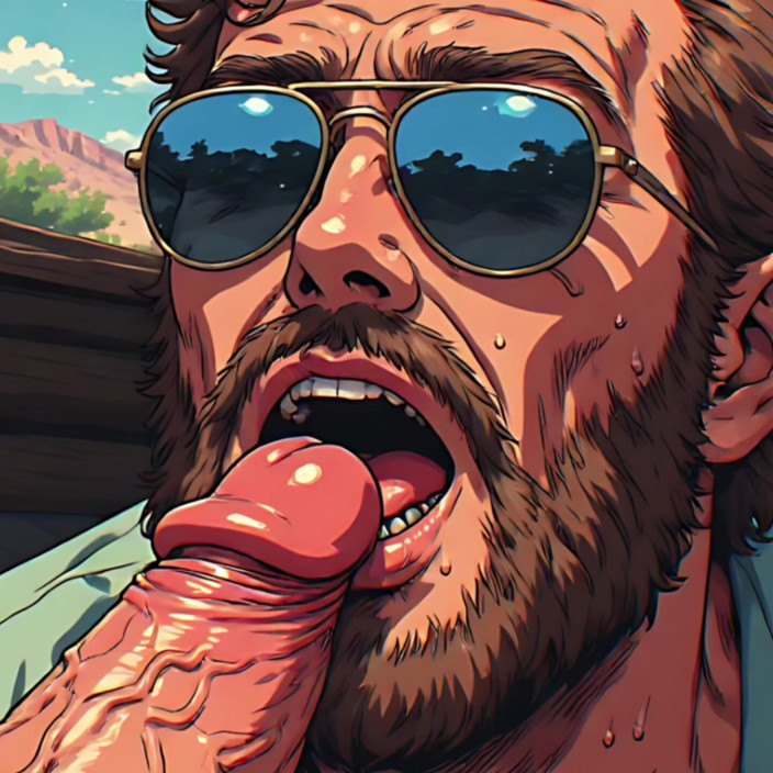 Erotic Man: Hunks Sucking in Aviators Art
