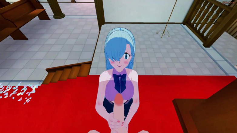 Hentai Smash: Elizabeth leones viene scopata pov in una chiesa, sperma nella...