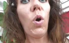 Mature brunette with huge tits gets arrested