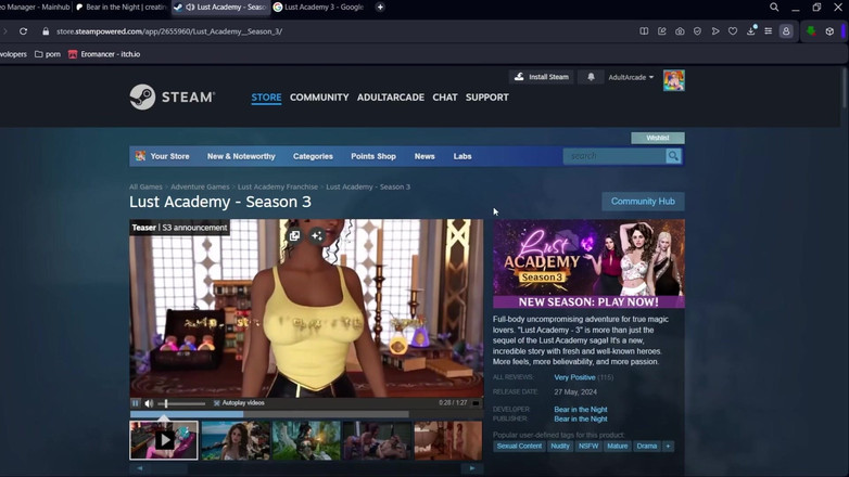 LewdArcade: Lust Academy, saison 3, galerie [partie 06] Jeu porno [18+] Jeu de roman visuel...