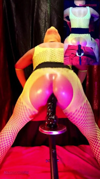 Bouncing My Oiled Ass, in Fluorescent Yellow Lingerie 1