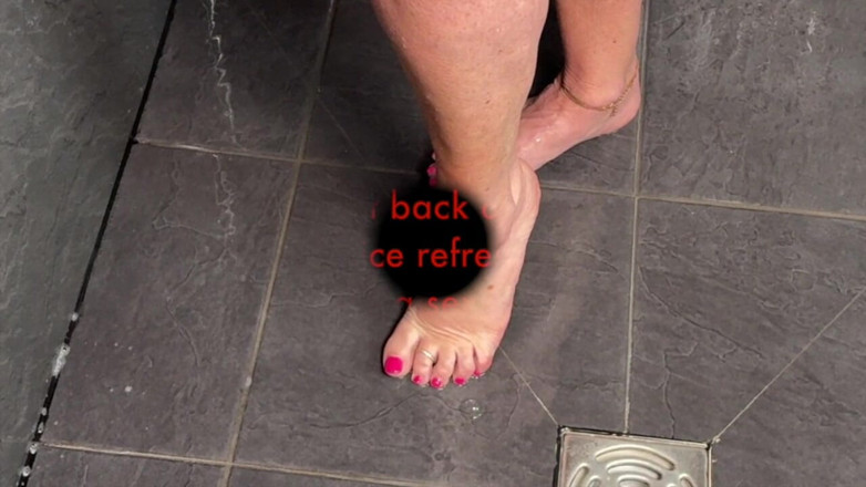 Mr MF: Mrs Mature Feet Playing in the Shower 484
