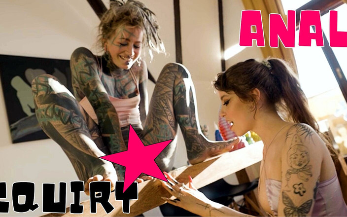 Anuskatzz: Lesbické tetování goth dívky intimní anální dildo protahování