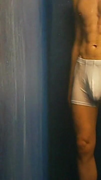 Compilation - Fullfrontal Exhibitionism of Solo Uncut Nude Fit Man in the Public Gym Shower
