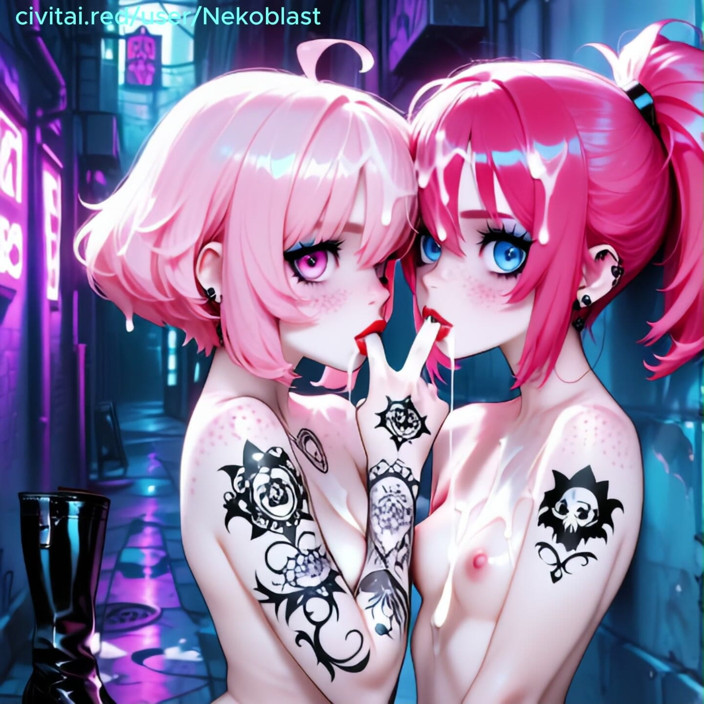 Nekoblastai: Goth Girl Pesta Seks Bahagian 1 Nekoblast Ai