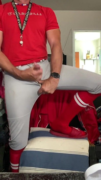 Jockdad87 Bordi in attrezzatura da baseball e calze a strisce rosse