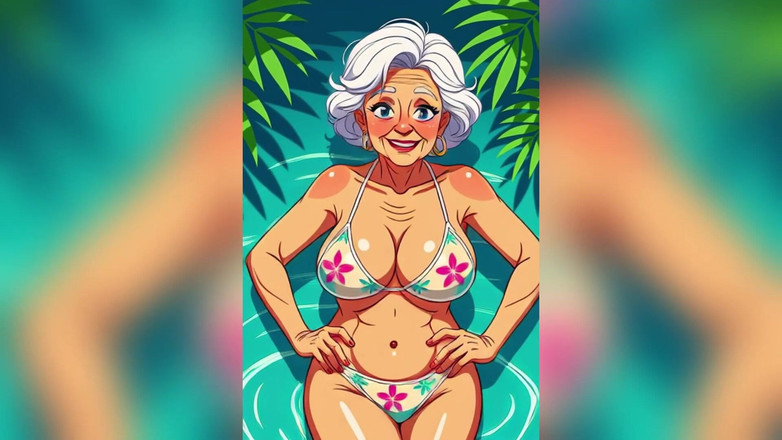 AI Porn: Vecchia nonna provocante animazione