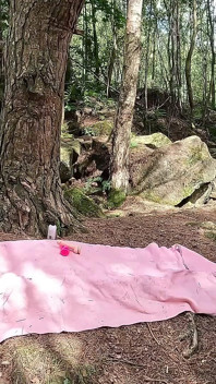 BTS MILF nakal foxy menemui mainan seks di dalam hutan