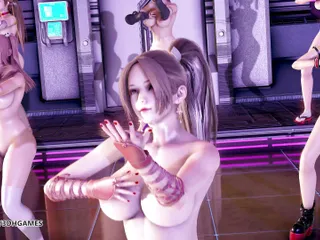 Pinkcat naked dance Nyotengu Ayane Kasumi Marie Rose Honoka Mai Shiranui DOA erotic dance