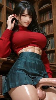 Futanari in Library