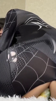 Spidergirl Cosplay Big Dildo Riding