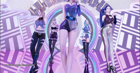 3D-Hentai Games: [MMD] Aespa - Black Mamba sexy striptease KDA Ahri Akali Seraphine...