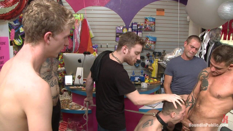 Bound in public: Greedy Whore Gang Banged by Horny Dudes at a Local...