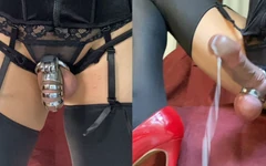 Maricas enjaulada descarrega pau duro