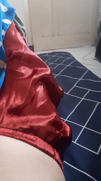 Wearing Mini Satin Skirt Inside Shorts