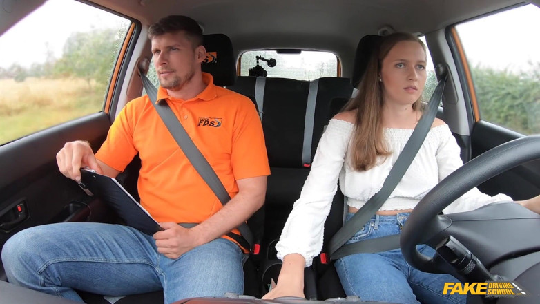 Fake Driving School: Pass Me to See My Perfect Tits