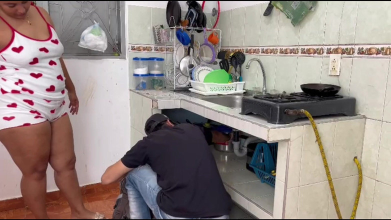 Miaandaxel: The Plumber Leaves Me Full While My Husband Is Not...