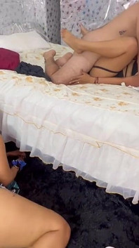 Busty Stepdaughter Finds Her Curvy Stepmother Having Sex with Her Stepson and Joins in, and They Have a Delicious FFM Threesome