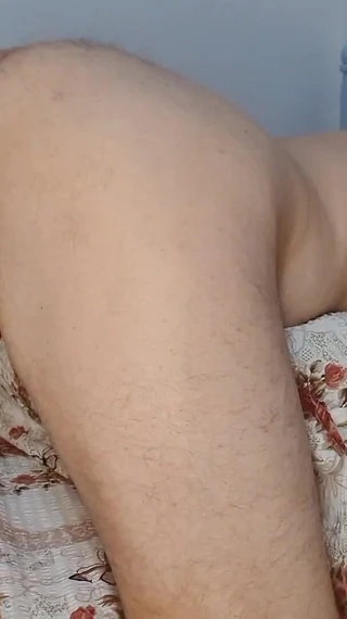 badkittyB: Stretching Asshole with Inflatable Dildo & Milking His Big Cock While...