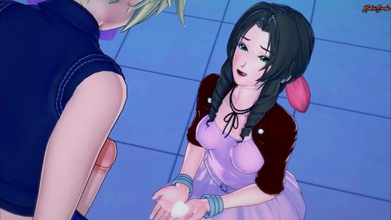 Hentai Smash: Aerith cavalca il cazzo di Cloud in bagno prima di...