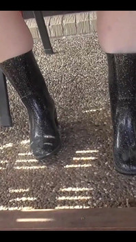 With Rubber Boots Outdoors