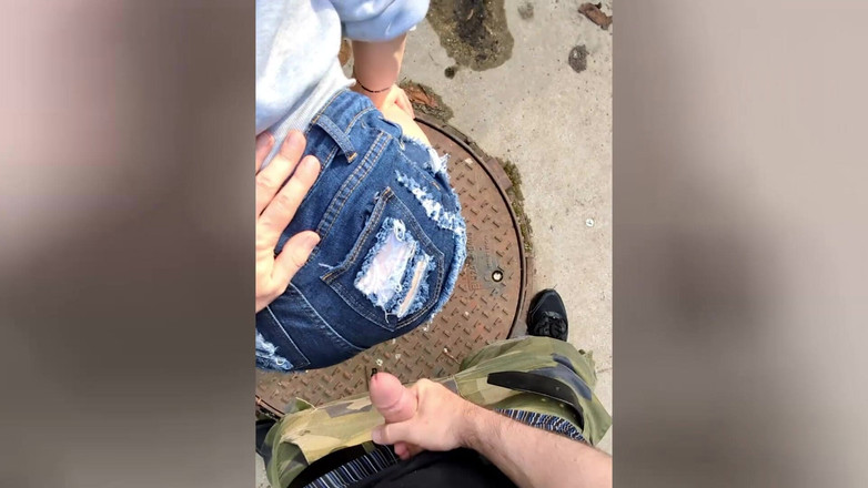 TV_Helena: Outdoor Blowjob for Jeans Fan! Tranny Ass Full with Cum...