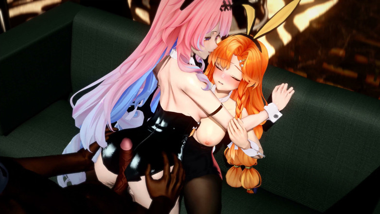 NSFWOtaku: Wuthering Waves - Sigrika and Denia Naughty Club Party Fuck - 3D Hentai...