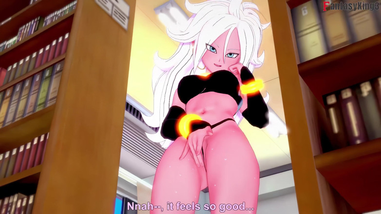 Fantasy king: Android 21 мастурбує в бібліотеці, тому я допомагаю їй - dragon ball zex series