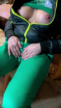 Green Downjacket Tease Smoking, Humiliation & Messy Cum Play