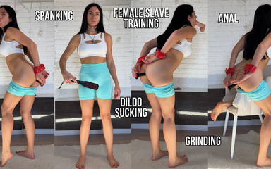 Princess Monica: Женская тренировка: шлепанье, анал, дилдо в рот, трение