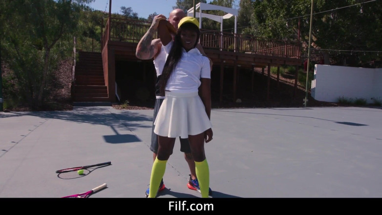 FILF - Father I'd Like To Fuck: Tennis ebony Anna Foxxx takes anal lessons from coach