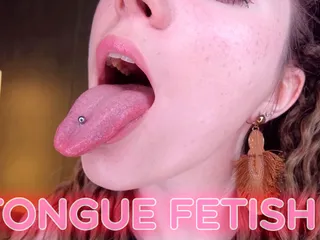 Pierced tongue fetish